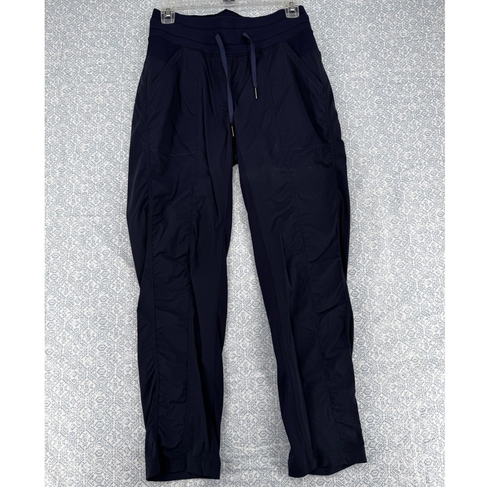 Lululemon Dance Studio Pant III Navy Blue Ribbed Waist Joggers Size 6 W5L45S